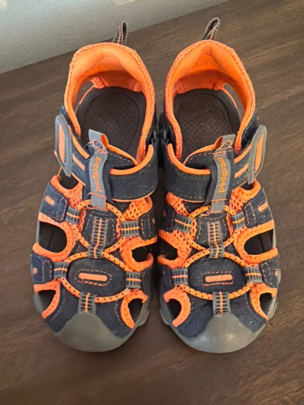 Pediped Kid Flex Shoreline Navy Orange Water Shoe Fisherman Sandal US 11-1